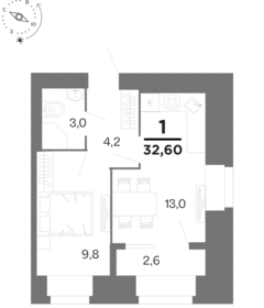 Квартира 31,3 м², 1-комнатная - изображение 1