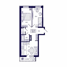Квартира 61,9 м², 3-комнатная - изображение 2