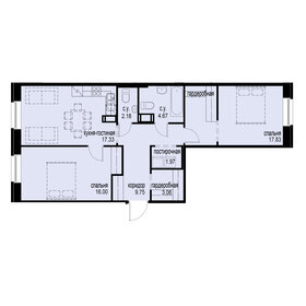 Квартира 72,8 м², 2-комнатная - изображение 1