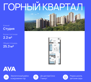 Квартира 25,3 м², студия - изображение 1