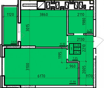 Квартира 44,7 м², 1-комнатная - изображение 2