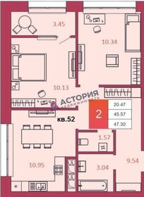 47,5 м², 2-комнатная квартира 6 983 850 ₽ - изображение 13