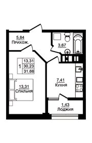 Квартира 31,7 м², 1-комнатная - изображение 1