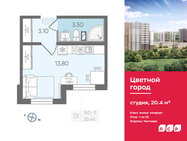 20,3 м², квартира-студия 3 500 000 ₽ - изображение 22