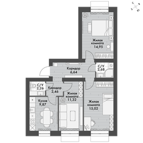 Квартира 65,2 м², 3-комнатная - изображение 1