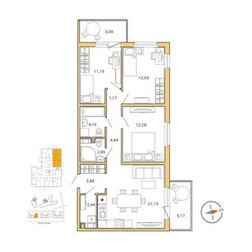 Квартира 79,3 м², 3-комнатная - изображение 1