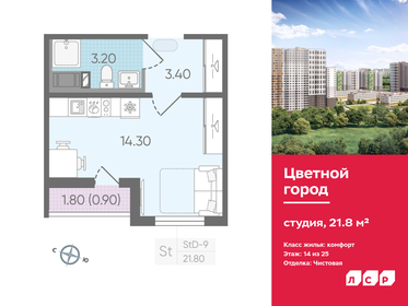 22,2 м², квартира-студия 4 190 000 ₽ - изображение 12