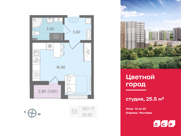 25 м², квартира-студия 3 900 000 ₽ - изображение 47