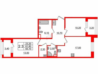 76,5 м², 3-комнатная квартира 11 900 000 ₽ - изображение 51