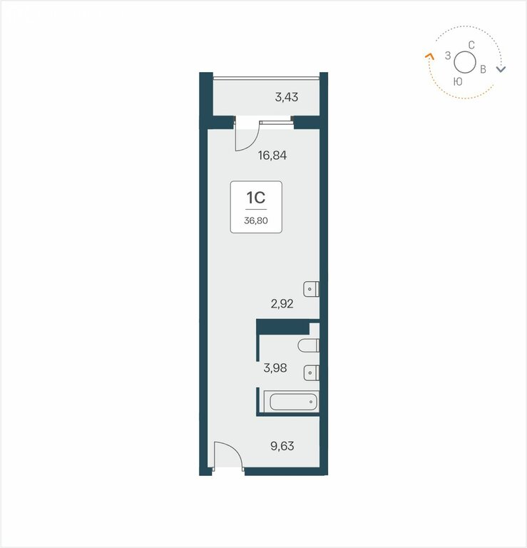 Варианты планировок апарт-комплекс Time Park Apartments - планировка 9