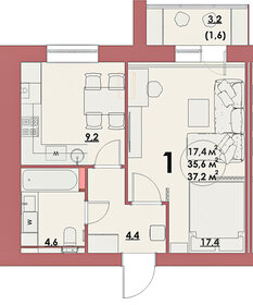 37,2 м², 1-комнатная квартира 3 100 000 ₽ - изображение 30