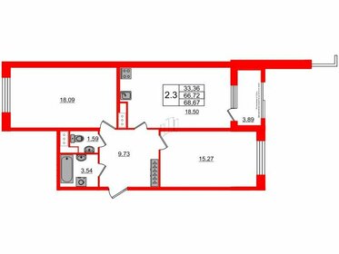 80 м², 3-комнатная квартира 15 450 000 ₽ - изображение 111