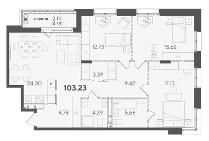 107,3 м², 4-комнатная квартира 29 175 000 ₽ - изображение 38