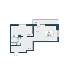 Квартира 52,7 м², 1-комнатная - изображение 1