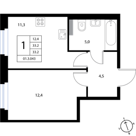 34,1 м², 1-комнатная квартира 6 172 100 ₽ - изображение 52