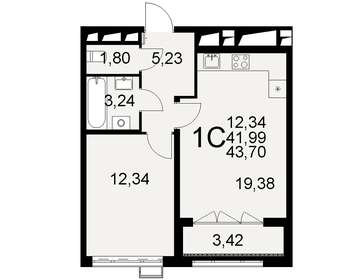 43,7 м², 1-комнатная квартира 7 429 000 ₽ - изображение 12