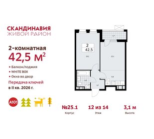 43,5 м², 2-комнатная квартира 13 300 000 ₽ - изображение 50