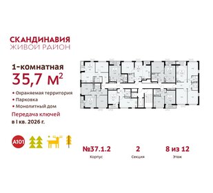 35,7 м², 1-комнатная квартира 12 481 439 ₽ - изображение 9