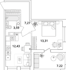 40,5 м², 1-комнатная квартира 9 442 203 ₽ - изображение 11