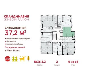 37,1 м², 1-комнатная квартира 12 130 335 ₽ - изображение 19