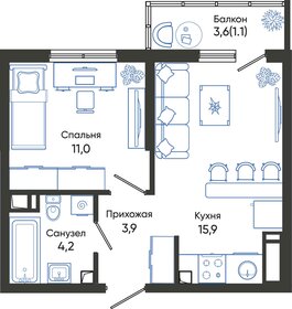 36,6 м², 1-комнатная квартира 7 347 450 ₽ - изображение 33