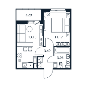 31,1 м², 1-комнатная квартира 4 500 000 ₽ - изображение 147