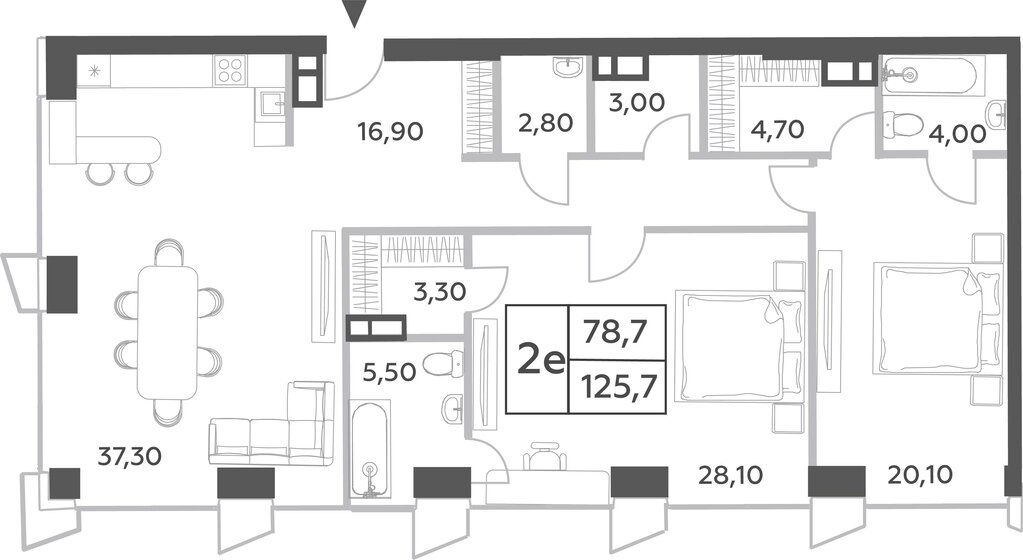 125,7 м², 3-комнатная квартира 61 449 452 ₽ - изображение 1