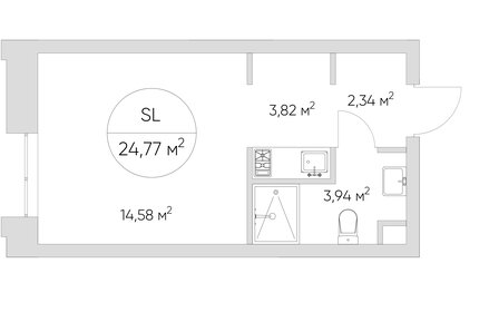 25 м², апартаменты-студия 9 389 394 ₽ - изображение 36