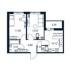 51,2 м², 2-комнатная квартира 6 900 000 ₽ - изображение 128