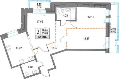 85,2 м², 3-комнатная квартира 18 650 000 ₽ - изображение 126