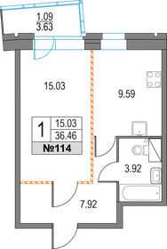 36,7 м², 1-комнатная квартира 11 150 000 ₽ - изображение 11