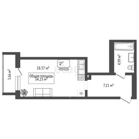 Квартира 35 м², студия - изображение 2