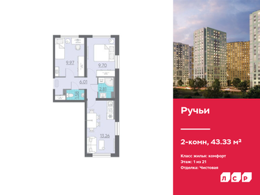 Квартира 43,3 м², 2-комнатная - изображение 1