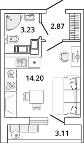 21,7 м², квартира-студия 4 900 000 ₽ - изображение 114