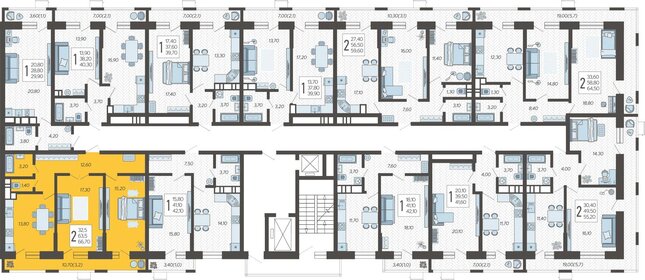 73 м², 2-комнатная квартира 10 999 999 ₽ - изображение 42