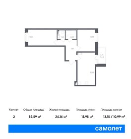 Квартира 53,6 м², 2-комнатная - изображение 1