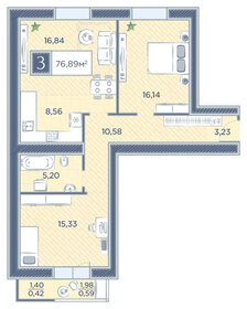 81,7 м², 4-комнатная квартира 9 830 000 ₽ - изображение 129