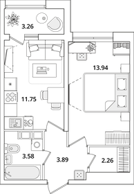 39,7 м², 1-комнатная квартира 10 400 000 ₽ - изображение 78
