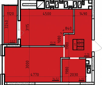 43,1 м², 1-комнатная квартира 4 308 000 ₽ - изображение 77