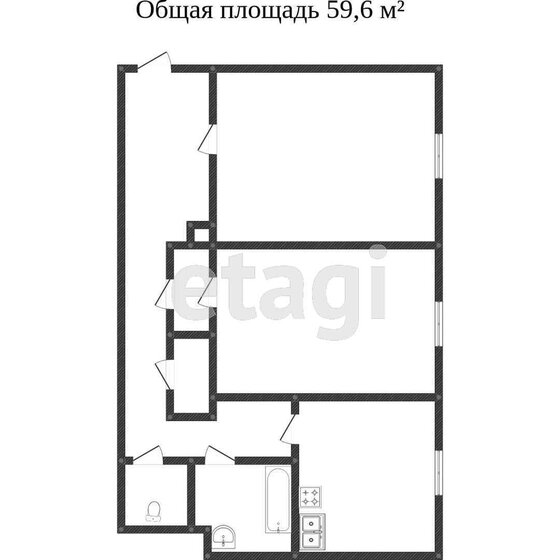 59,4 м², 2-комнатная квартира 4 450 000 ₽ - изображение 1
