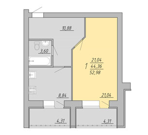 53 м², 1-комнатная квартира 5 192 040 ₽ - изображение 28