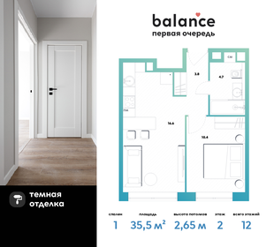 Квартира 35,5 м², 1-комнатная - изображение 1