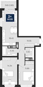 Квартира 64,8 м², 2-комнатная - изображение 1