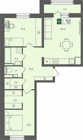72,8 м², 2-комнатная квартира 6 680 000 ₽ - изображение 16