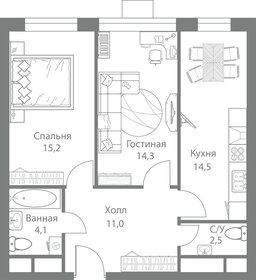 Квартира 61,6 м², 2-комнатная - изображение 1