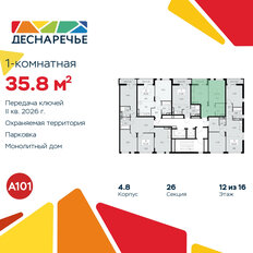 Квартира 35,8 м², 1-комнатная - изображение 4