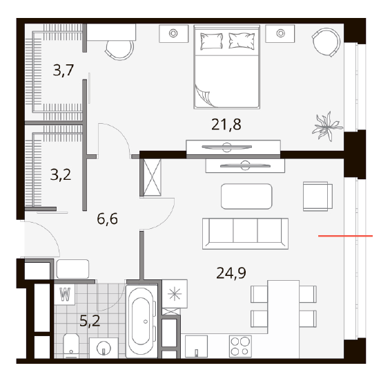 65,4 м², 2-комнатная квартира 26 111 000 ₽ - изображение 1