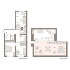 Квартира 127,7 м², 2-комнатная - изображение 2