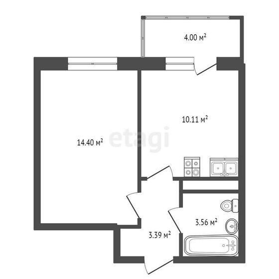 31,5 м², 1-комнатная квартира 6 750 000 ₽ - изображение 1