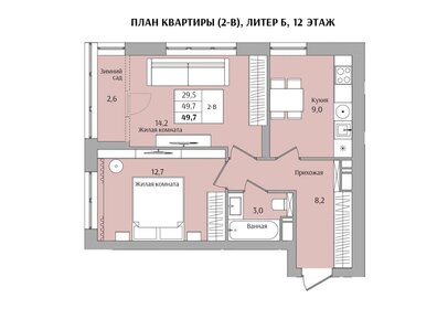 63,7 м², 2-комнатная квартира 7 350 000 ₽ - изображение 49